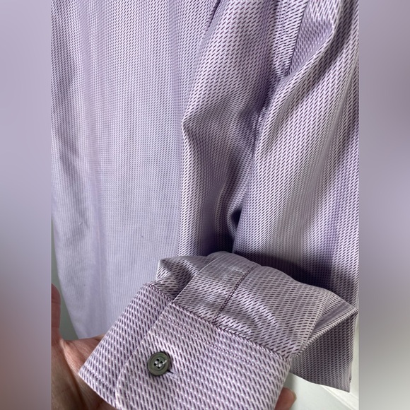 Ermenegildo Zegna Designer Mens Lavender Button Down Luxury Shirt - Picture 4 of 6